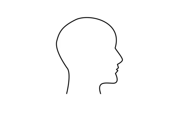 Black Outline Human Head — Stock Photo, Image