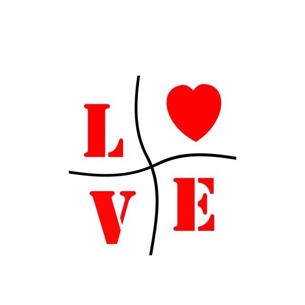 Amor Inscrição Arte Adesivo Para Dia Dos Namorados — Fotografia de Stock