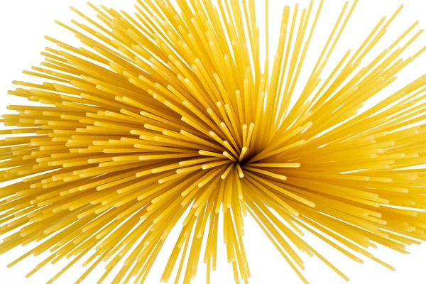 Ventaglio Spaghetti Asciutti Fondo Bianco — Foto Stock