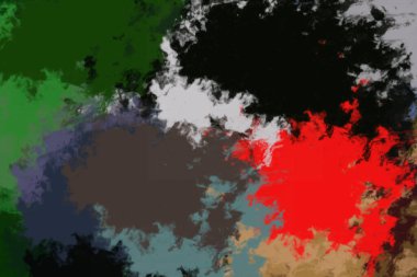 Kuru fırçalı resim, kaotik vuruşlar, zümrüt gölgeler..