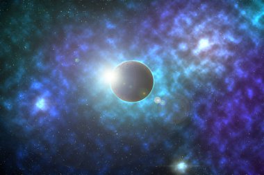 Uzay ve galaksinin tasviri, soyut atmosfer.