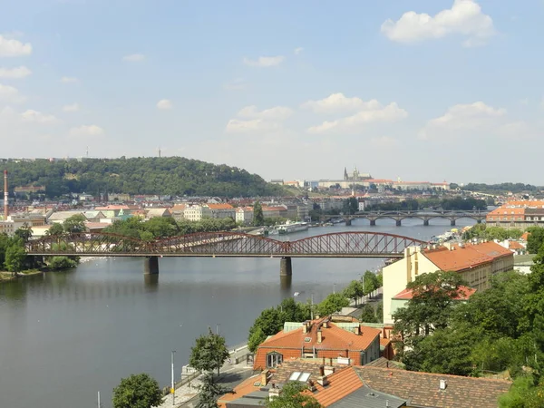 Citiscape Embankment Vltava River Prague Czech Republic — Stock Photo, Image