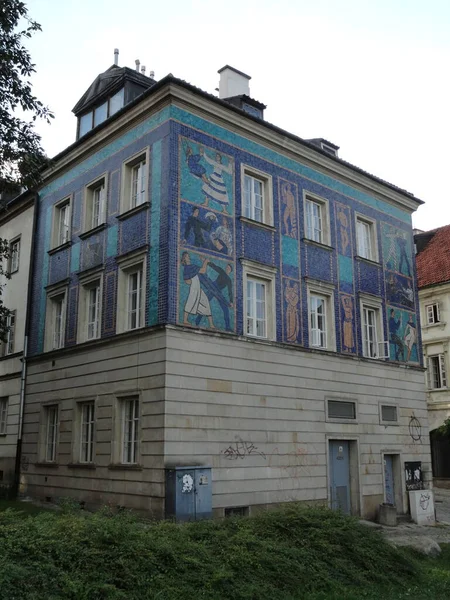 Bygga Med Mosaiker Warszawa Polen — Stockfoto