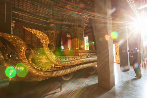 Schilderachtige Interieurs Van Oude Boeddhistische Tempel Van Wat Xieng Thong — Stockfoto