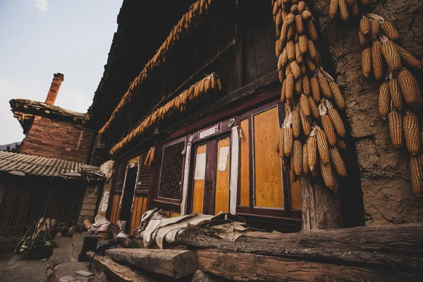 Oude Buitenkant Van Traditionele Chinese Aarden Huizen Huizen Van Steenkool — Stockfoto