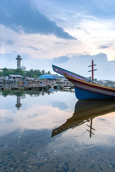 Kolae Fishing Boats Dock Bang Nara River Fishing Village Mosque — Photo