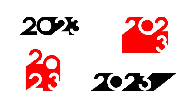 Set of flat icons happy new year 2023, different compositions of numbers — Stock Vector