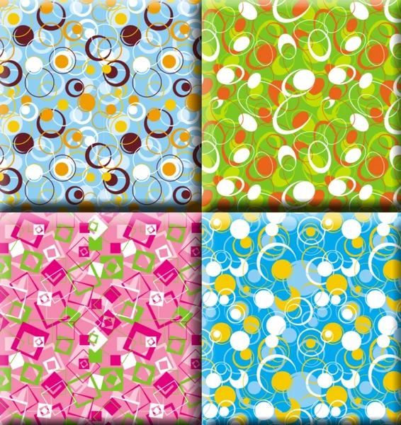 Abstract background patterns, prints, square, blue, green and pink — Stock Photo, Image