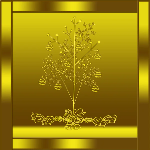 Goldener abstrakter Hintergrund mit Weihnachtsmotiv — Stockfoto