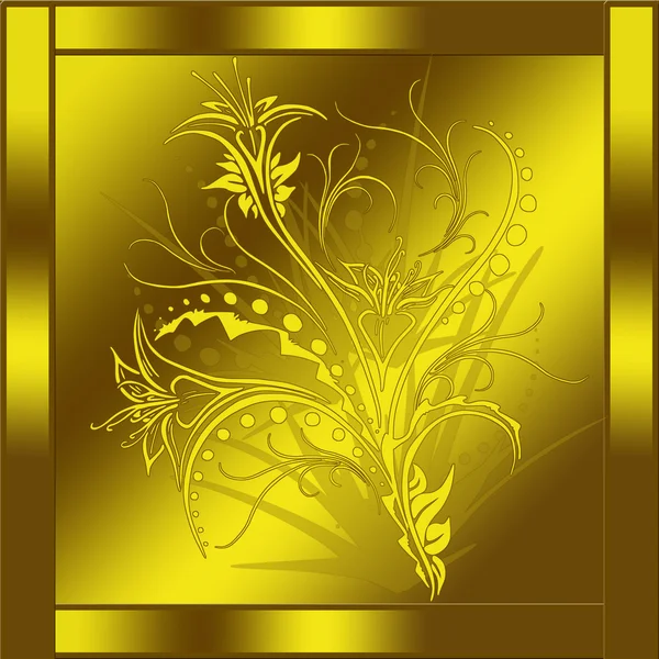 Fundo abstrato com flor dourada — Fotografia de Stock