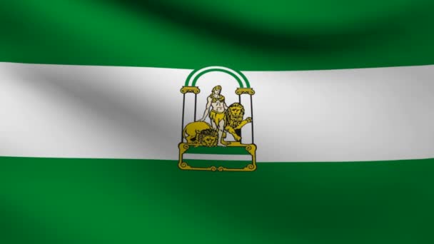 Vlag van Andalusië. — Stockvideo