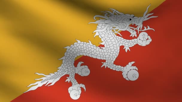 Bhutan bayrağı. — Stok video