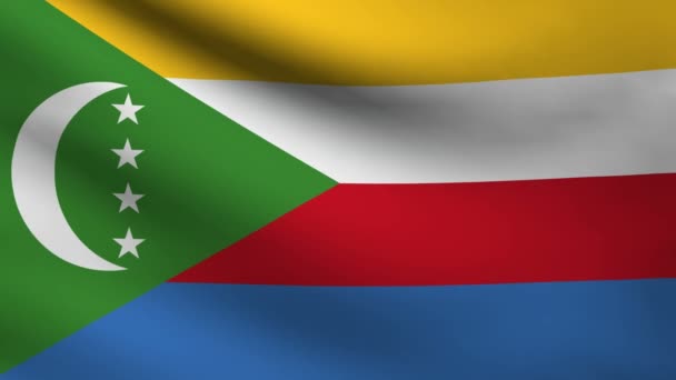 Bandera de Comoras . — Vídeos de Stock