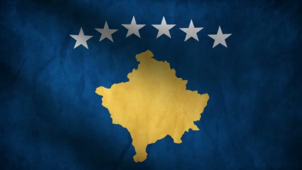 Bandeira do Kosovo . — Vídeo de Stock