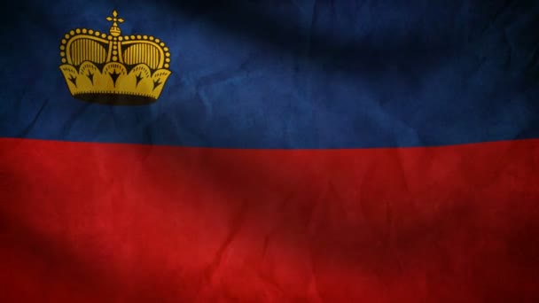 Bandera de Liechtenstein . — Vídeos de Stock