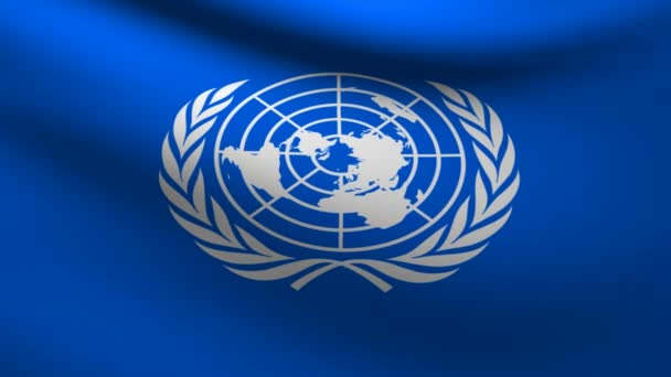 Bandeira das Nações Unidas. — Vídeo de Stock
