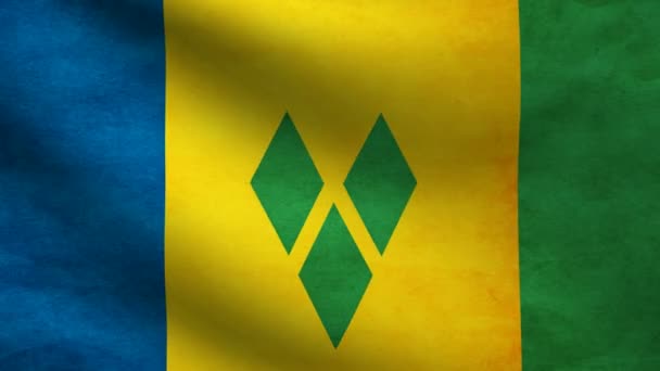 Saint Vicent et le drapeau des grenadines . — Video