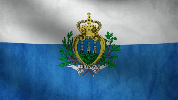 Bandera de San Marino . — Vídeo de stock
