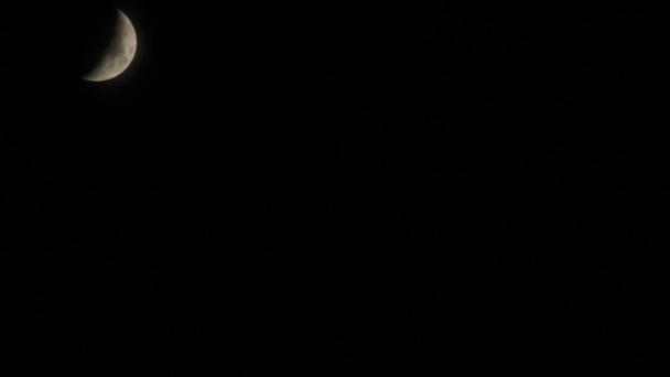 Luna cerata nella notte timelapse . — Video Stock