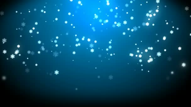 Déšť vánoční hvězdy s pozadím modré ve vysokém rozlišení. — Stock video