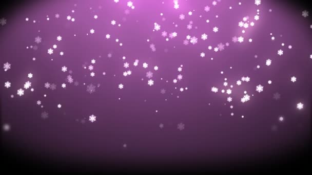 Pluie étoiles Noël avec fond rose en haute définition . — Video