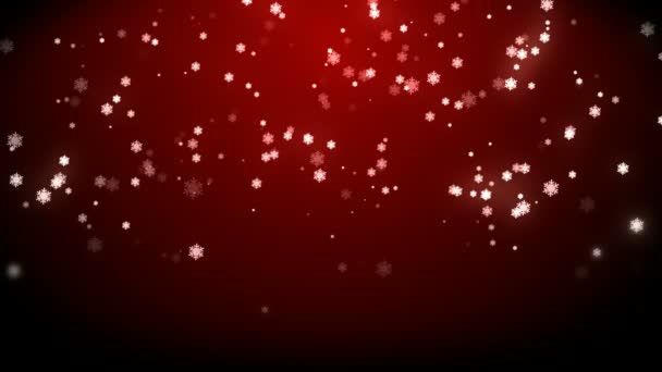 Stelle della pioggia Natale con sfondo rosso in alta definizione — Video Stock