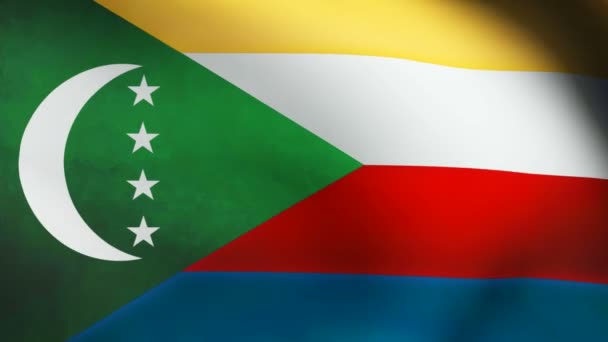Vlag van de Comoren. — Stockvideo