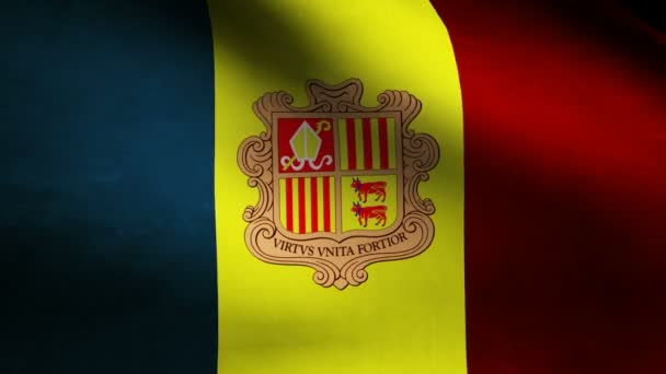 Andorra flagga. — Stockvideo