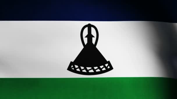 Vlag van Lesotho. — Stockvideo