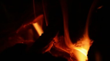 odun yanan yakın çekim.
