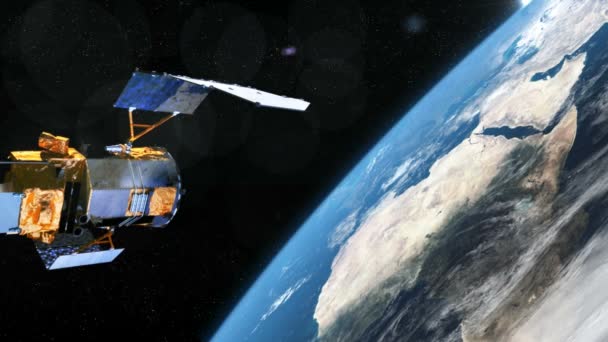 Satellite e pianeta terra — Video Stock