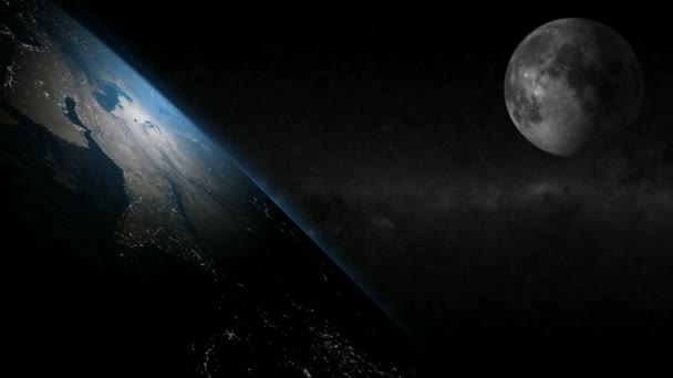 Земля и луна — стоковое видео