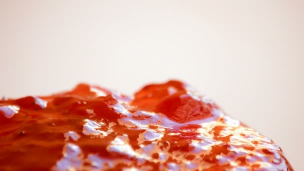 Strawberry jam marmalade, close up. — Stock Video