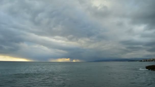 Tormenta, timelapse en el mar — Vídeo de stock