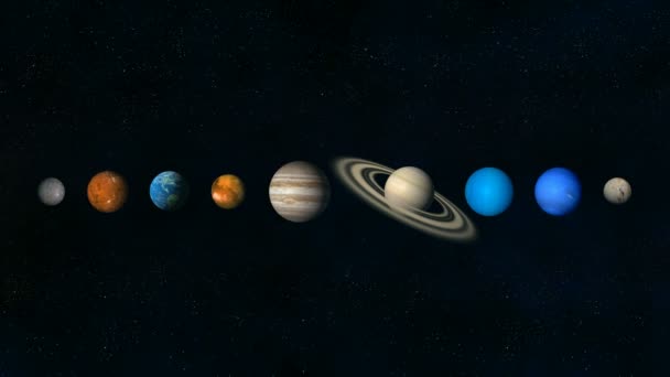 Fondo espacial, planetas — Vídeo de stock
