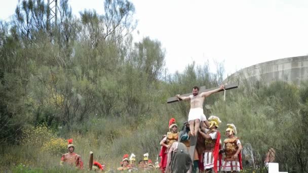 Theatrical representation of the biblical scene — Stock Video