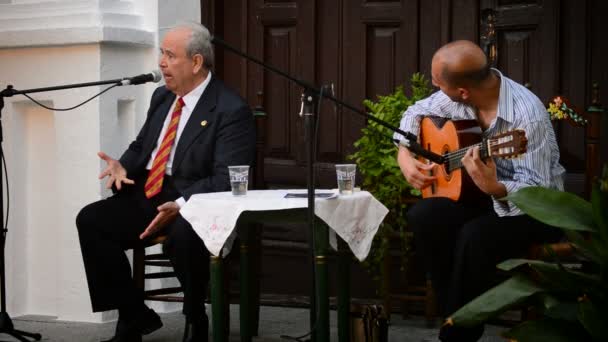 Andalusische flamenco zanger concert — Stockvideo