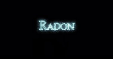 Radon, kimyasal element, ateşle yazılmış. Döngü