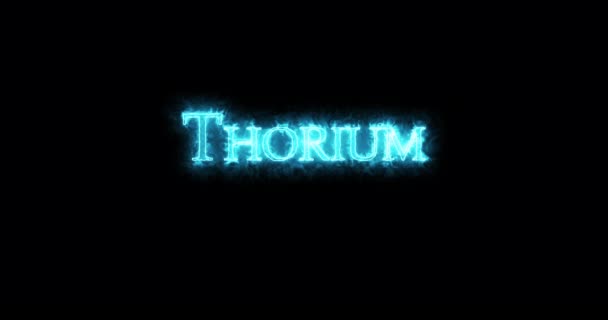 Thorium Chemical Element Written Fire Loop — Stock Video