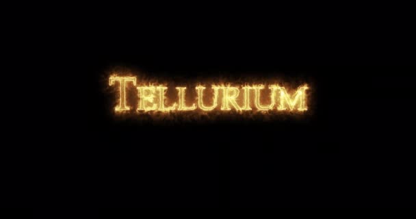 Tellurium Elemento Químico Escrito Con Fuego Bucle — Vídeos de Stock