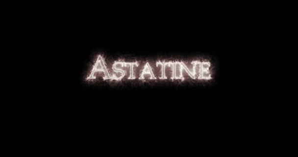 Astatin Chemický Prvek Psaný Ohněm Smyčka — Stock video