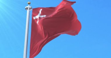Schwyz Flag Kantonu, İsviçre. Döngü