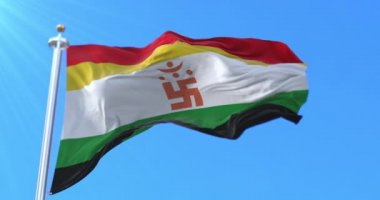 Jain Flag Wind 'de dalgalanır. Döngü
