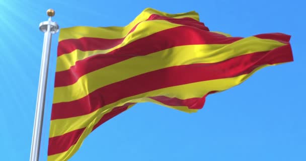 Bendera Pennon Dari Penaklukan Dikibarkan Kepada James Dari Aragon Spanyol — Stok Video