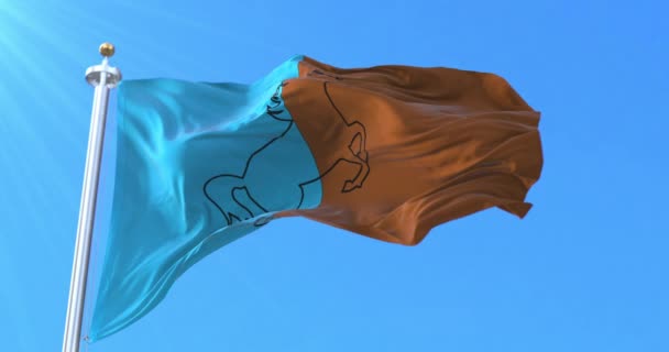 Flagge Der Provinz Boulemane Marokko Schleife — Stockvideo