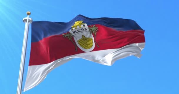 Bandera Del Departamento Rocha Uruguay Bucle — Vídeo de stock
