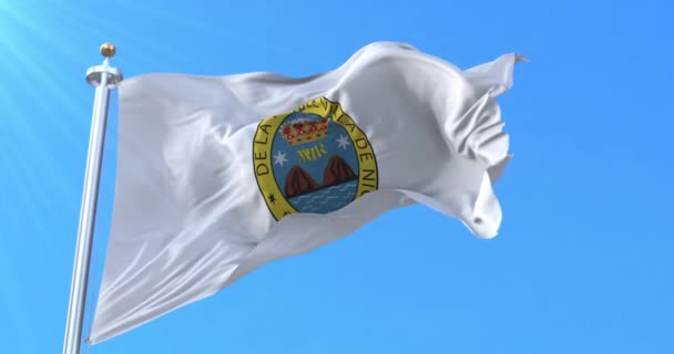 Bandera Del Departamento Rivas Nicaragua Bucle — Vídeos de Stock