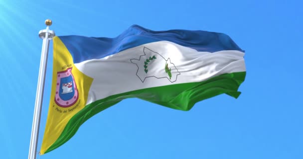 Vlag Van Matagalpa Nicaragua Lijn — Stockvideo