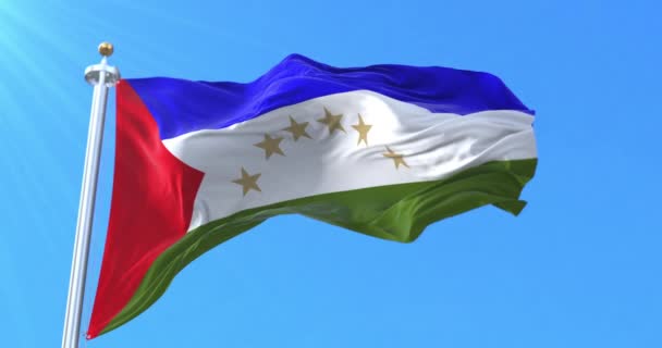 Flaga Autonomicznego Regionu Karaibów Południowych Nikaragua Pętla — Wideo stockowe