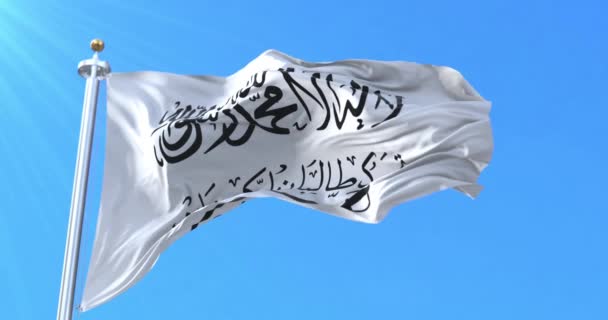 Bandeira Tehrik Taliban Talibans Paquistaneses Laço — Vídeo de Stock